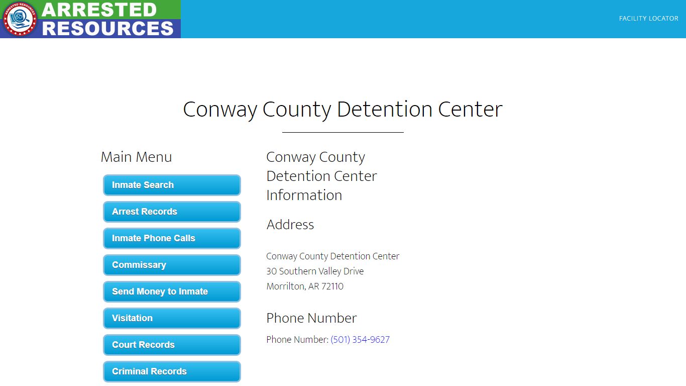 Conway County Detention Center - Inmate Search - Morrilton, AR